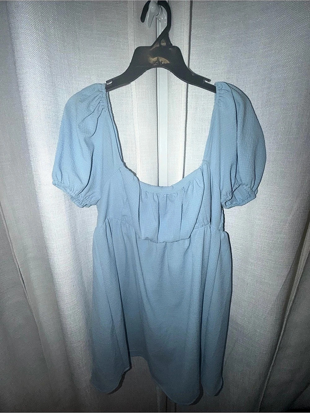 SHEIN Blue Puff Sleeve Mini Dress Size Large